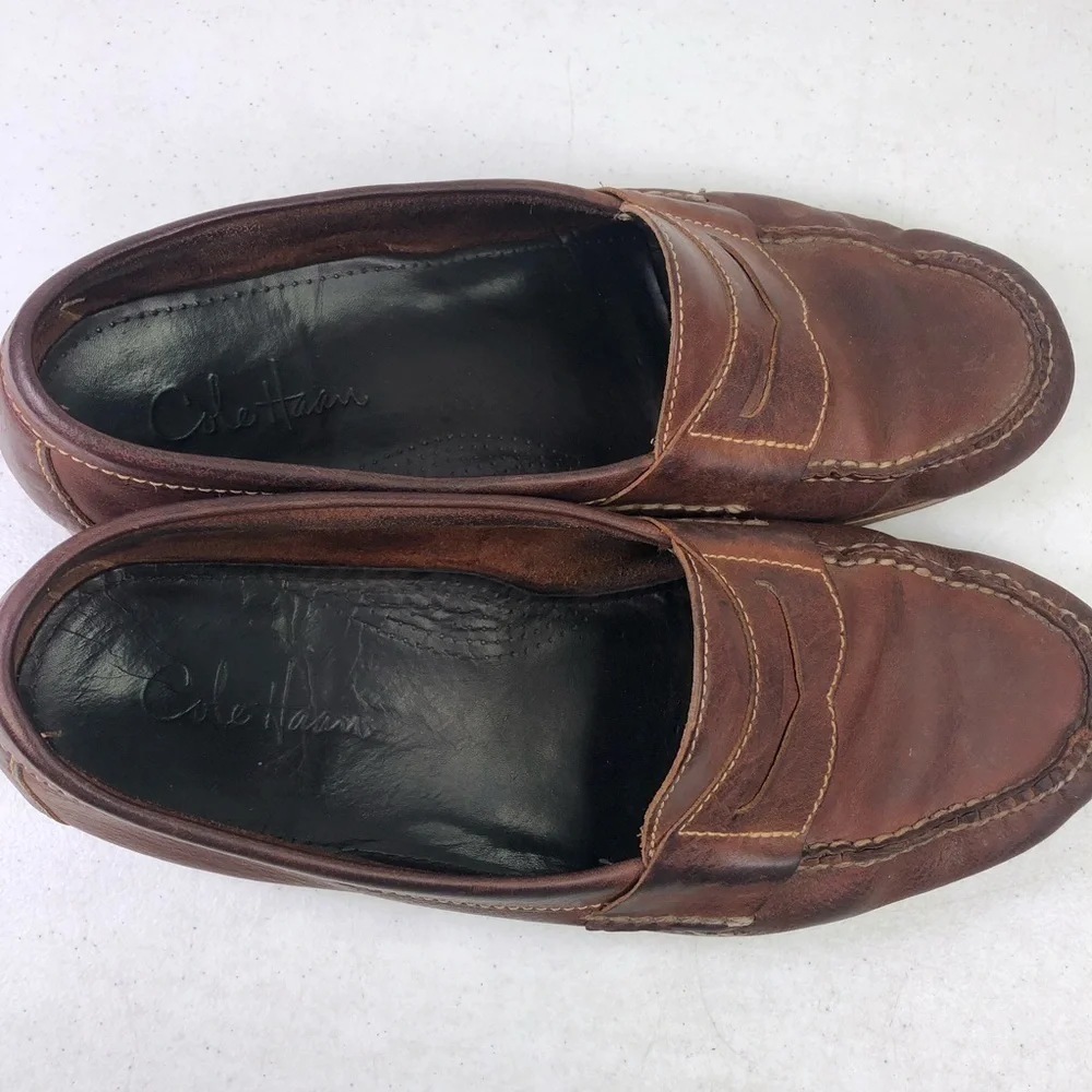 Cole Haan Brown Leather Penny Loafer Shoes Size 11.5D